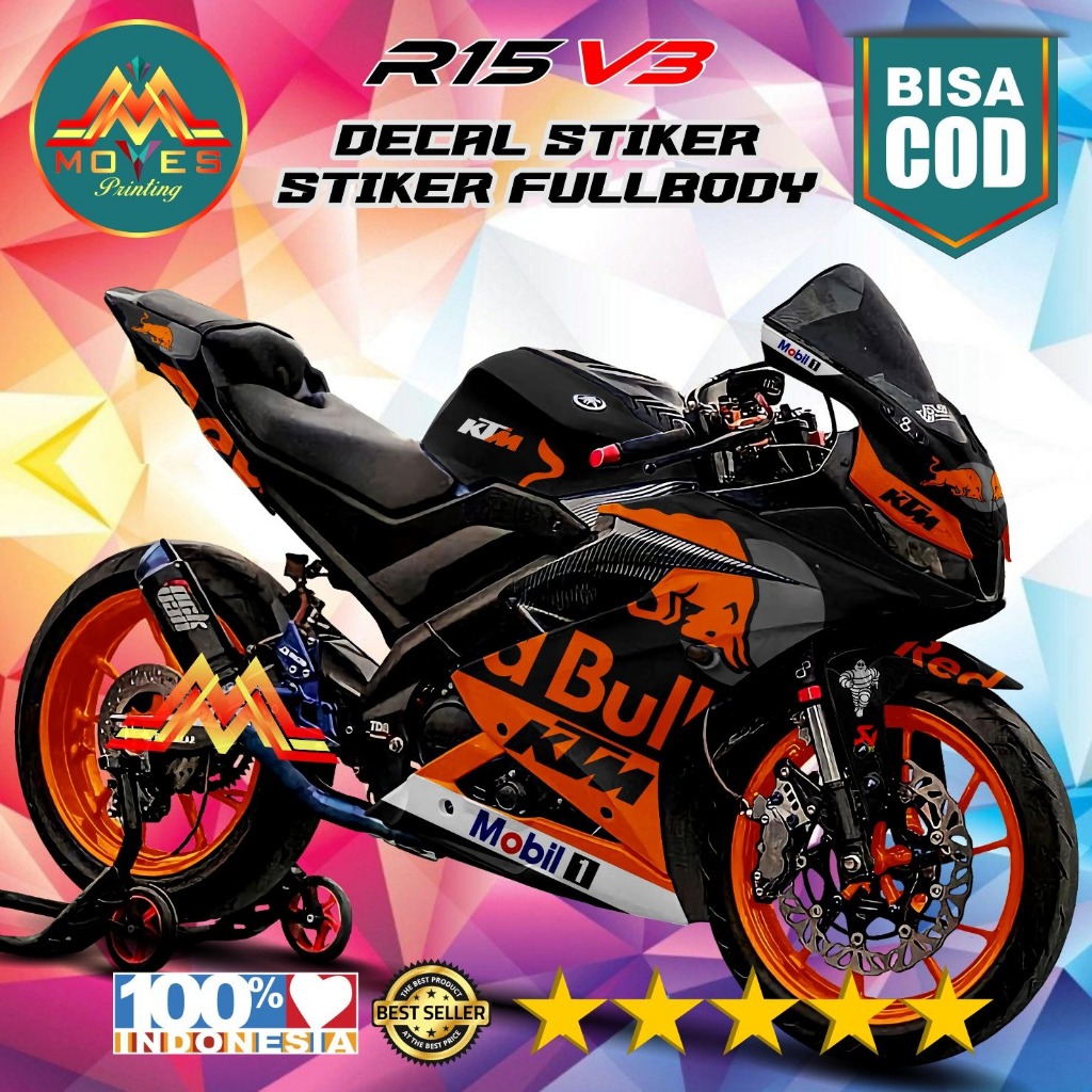 Yamaha R15 V3 Fullbody Variation Sticker Decal Design Motiv Redbull ...