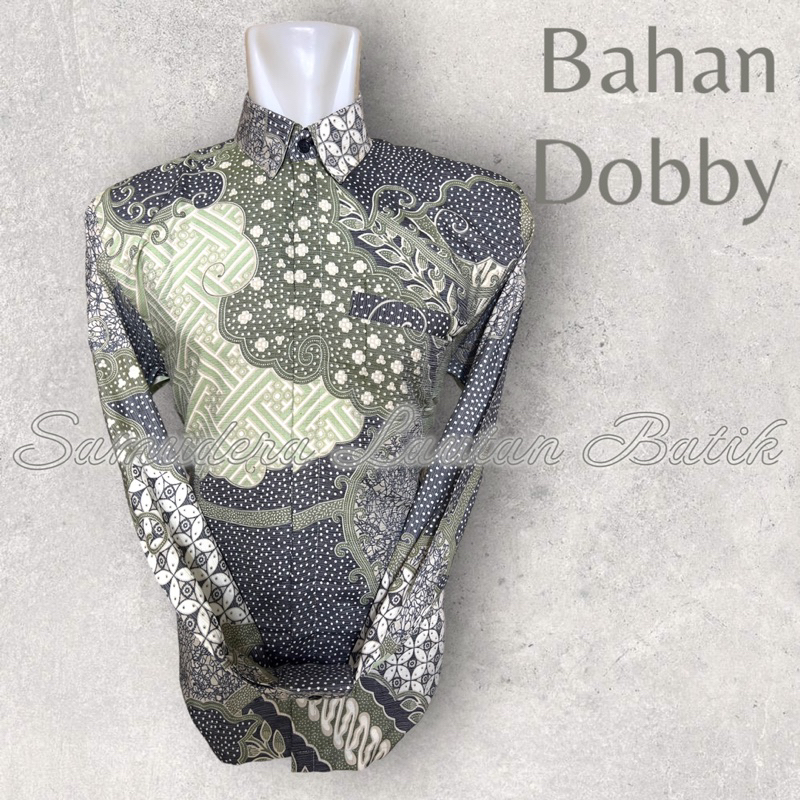 HIJAU KEMEJA Men's Dobby batik Shirt, sage Green Dobby batik, sage ...