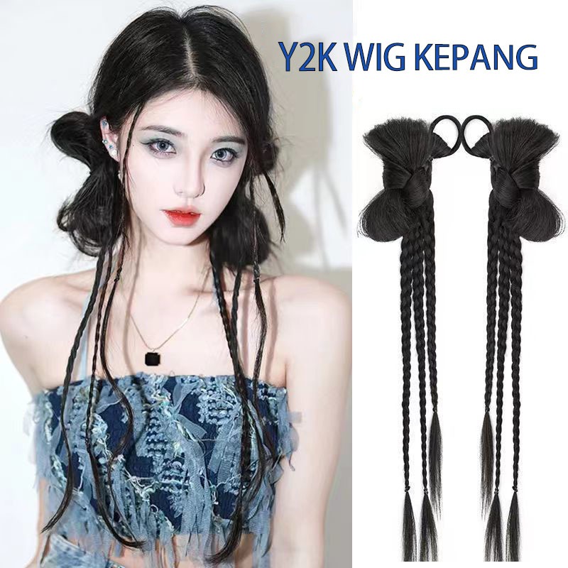 Y2k Sweet And Cool Braided Wigs - Women's Ponytail Wigs Women's Braided ...