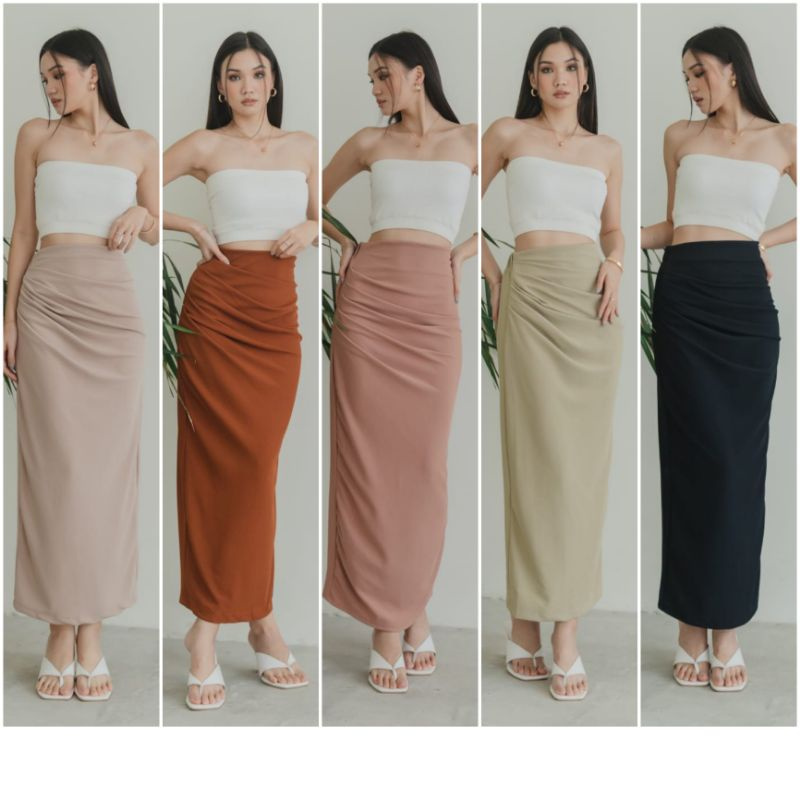 Rx FASHION - LONG MAXI Pleated SKIRT/Women's LONG SPAN SKIRT -PN ...