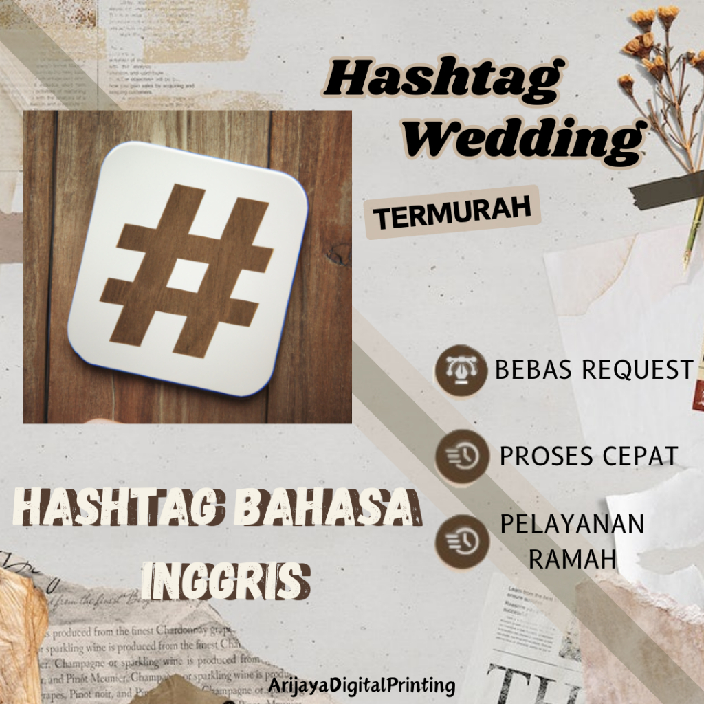 Wedding Hashtag Tagar Cheap and Cheerful Wedding [English] | Shopee ...
