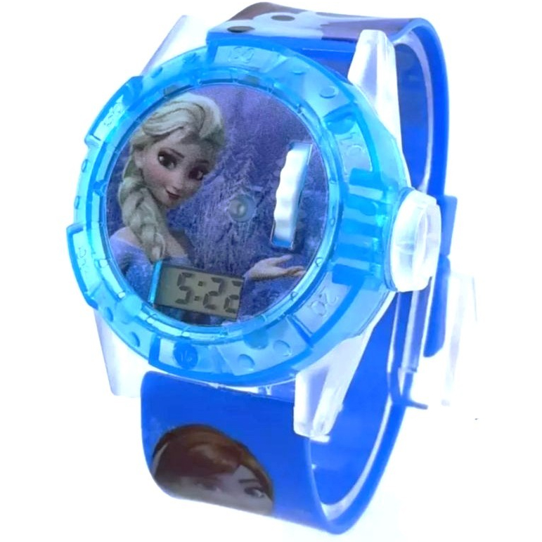 ELSA FROZEN PICTURE LASER PROJECTOR MUSIC LIGHT GIRL'S WATCH | Shopee ...