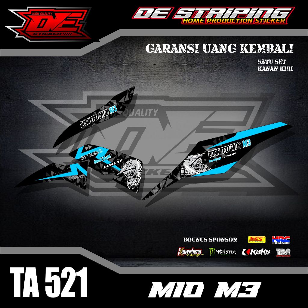 Mio M3 Mio 125 Mio z Semifull Motorcycle Sticker Striping Latest Skull ...