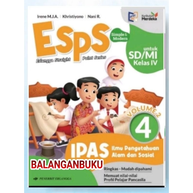 Esps IPAS Book VOL.2 SD/MI Class.4 Curriculum Merdeka ERLANGGA Shopee
