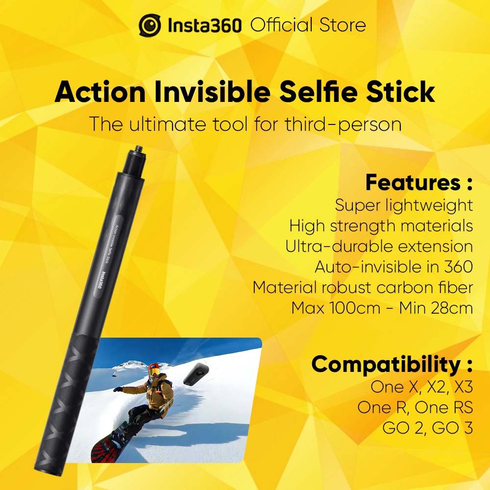 Insta360 Action Invisible Selfie Stick 100cm Carbon Fiber | Shopee ...