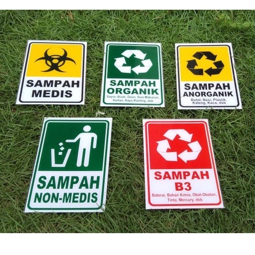 Sticker Labels, Acrylic Marking Places for Type of Trash, Organic ...