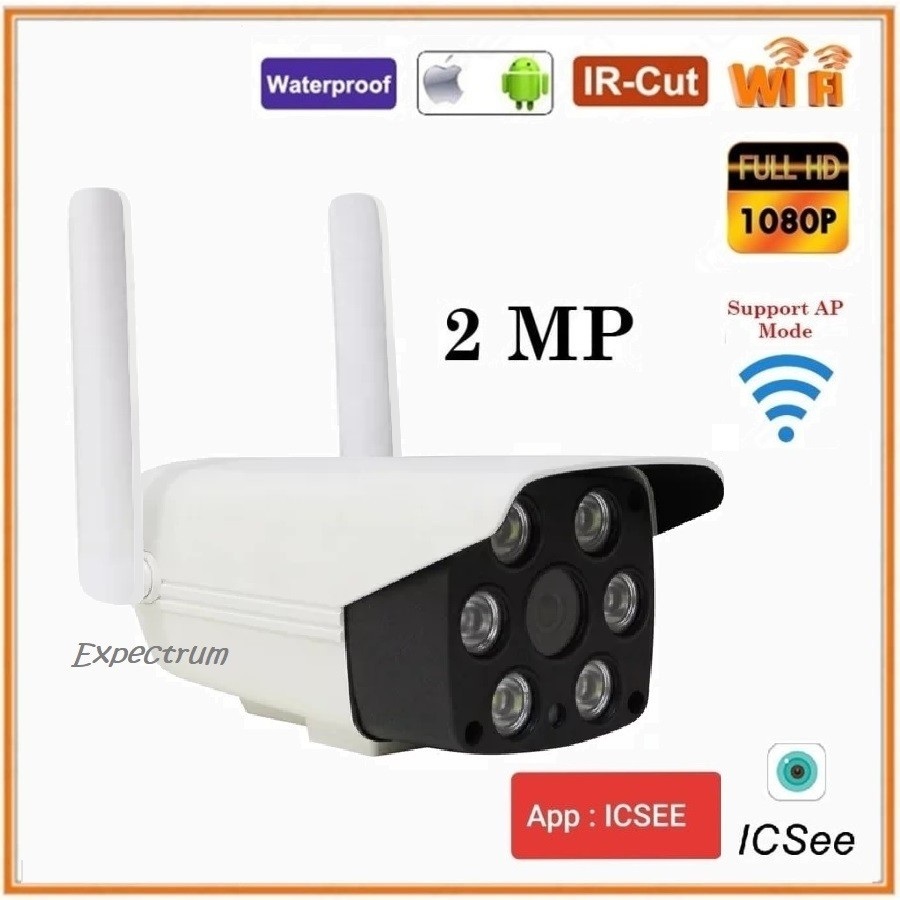 Ip CAMERA / IPCAM ICSEE. Outdoor 2MP Wireless 2 Infrared & 4 Bright Led ...