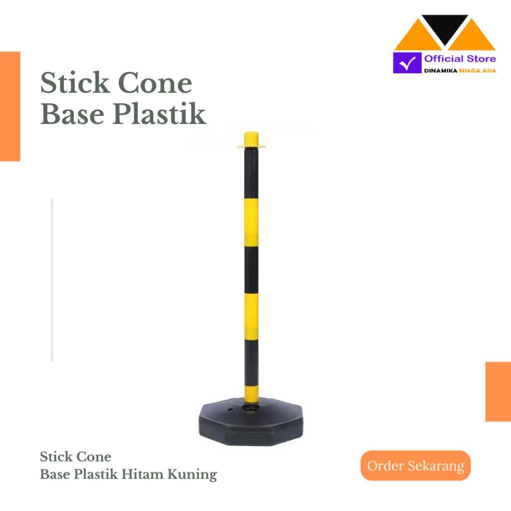 Stick Cone Plastic Base Stick Cone Safety Traffic Yellow Black | Shopee ...