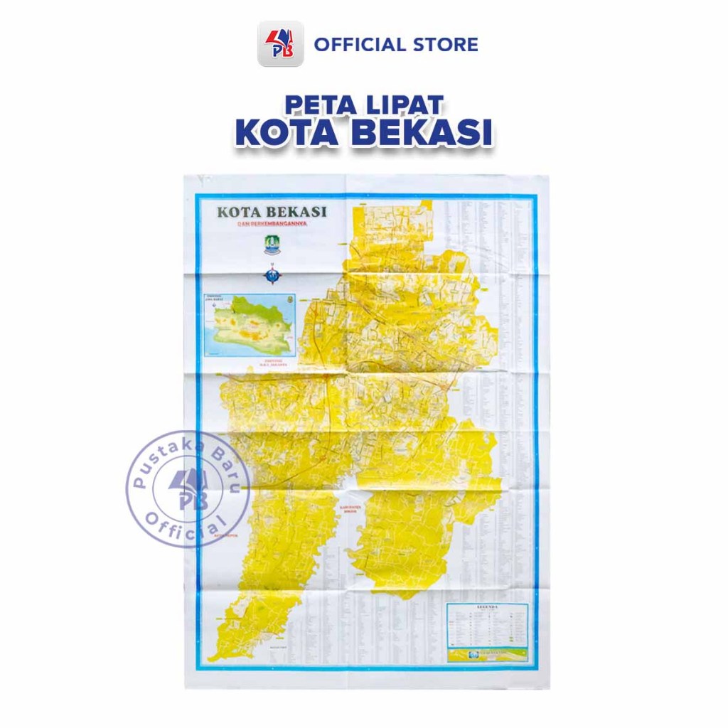 Bekasi City Map / Bekasi City Sheet Folding Map / Mas Surya - BB ...