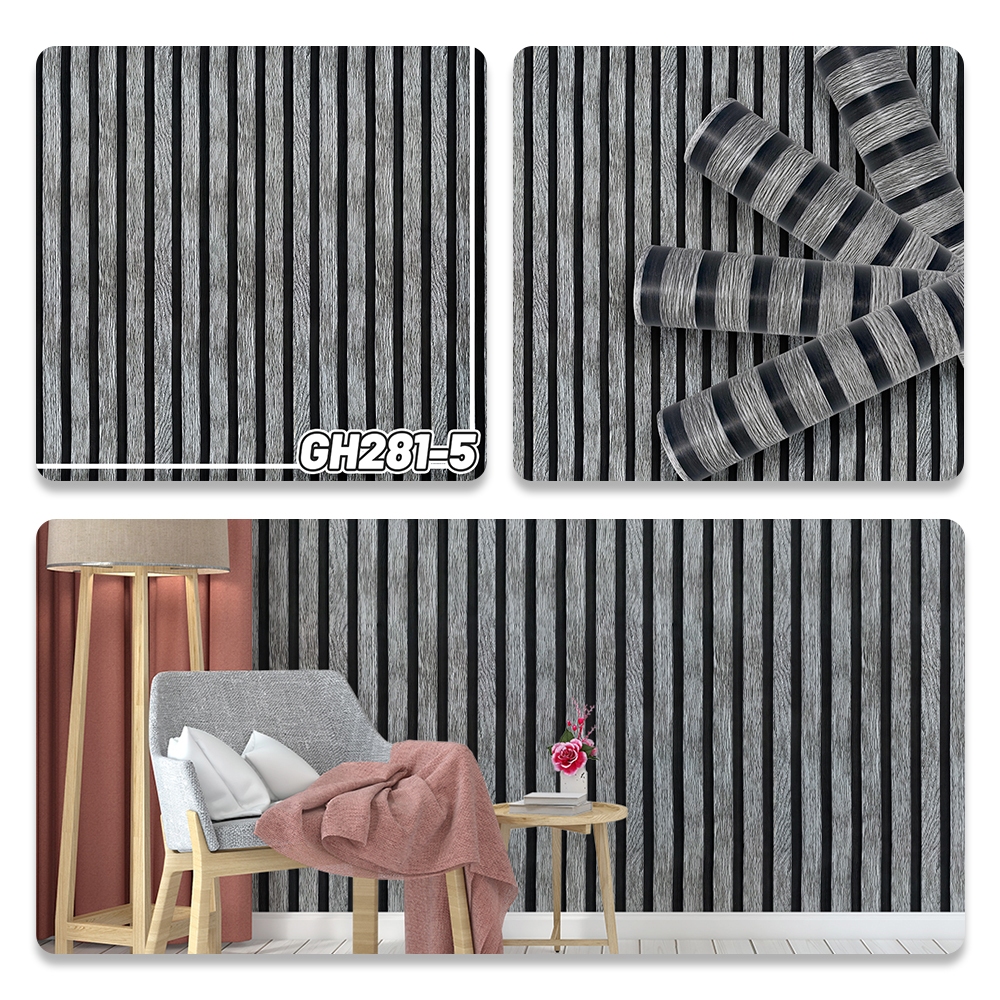 Room Wall Wallpaper with Stripe motif Premium Quality Embossed 3D motif