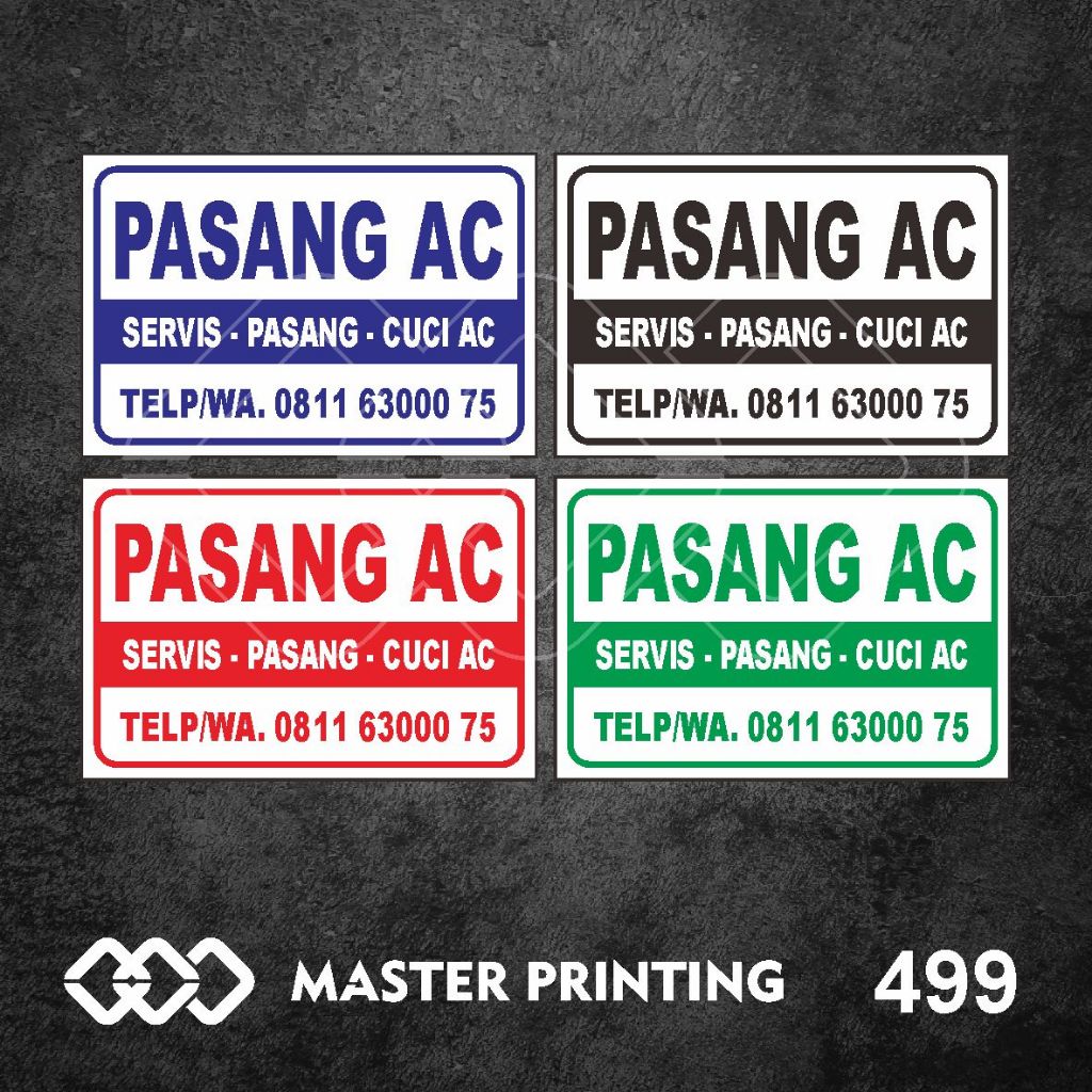 499 - Service Sticker, Install And Wash AC, Vinyl Sticker, Waterproof ...
