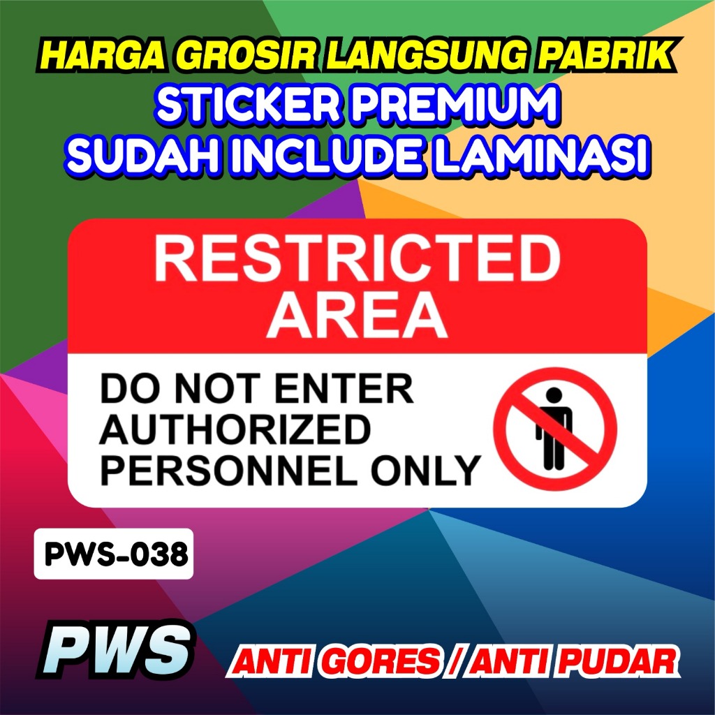 Safety Blessing Sticker Area Do Not Enter Authorized Personel Only ...