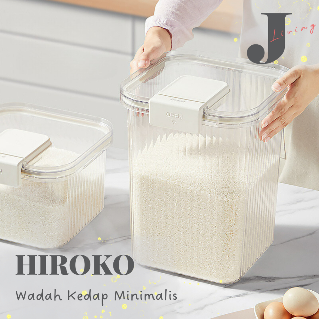 |J LIVING|HIROKO Transparent Rice Storage Jar Aesthetic Rice Storage ...