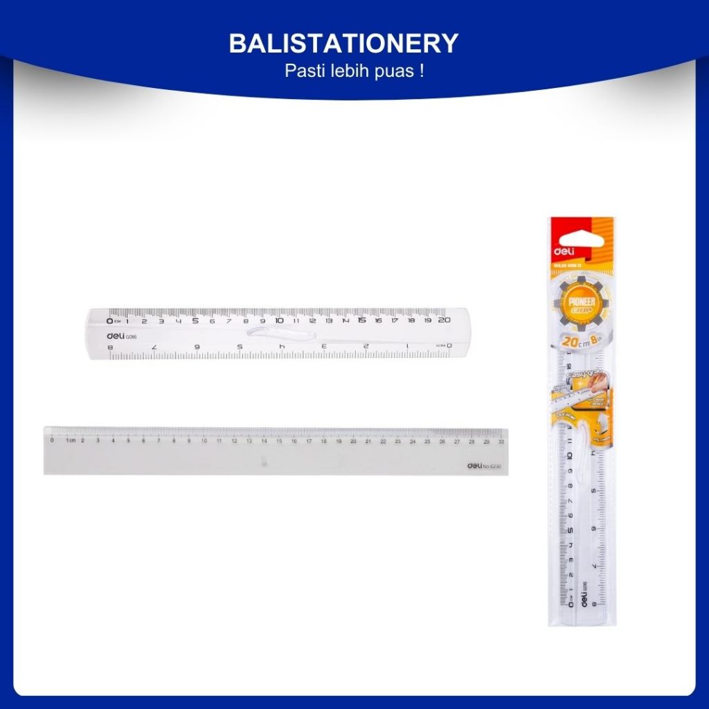 Deli Transparent Clear Plastic Ruler 20/30 cm | Shopee Philippines