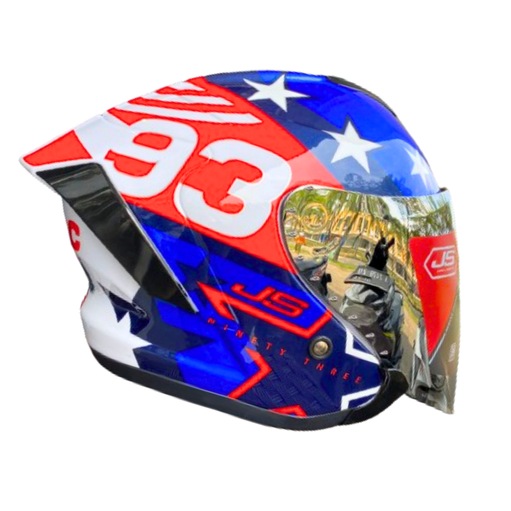 JS Armor Half Face Helmet with MARC MARQUEZ SNI Motif | Shopee Philippines
