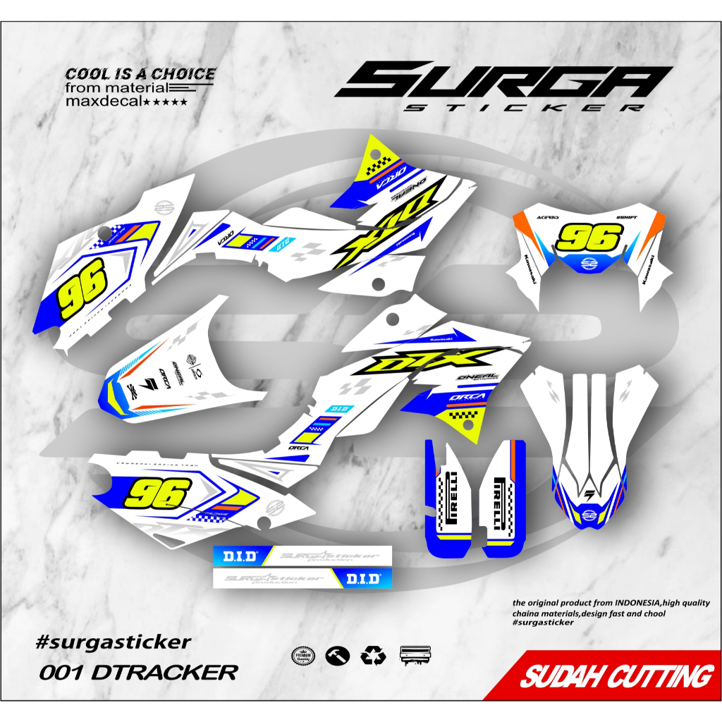 001 dtracker fullbody motorbike sticker and cool simple motif striping ...