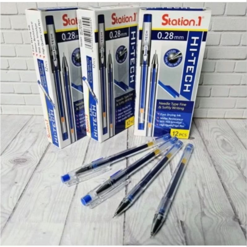 (12pcs) HI-TECH station gel pens/gel pens | Shopee Philippines