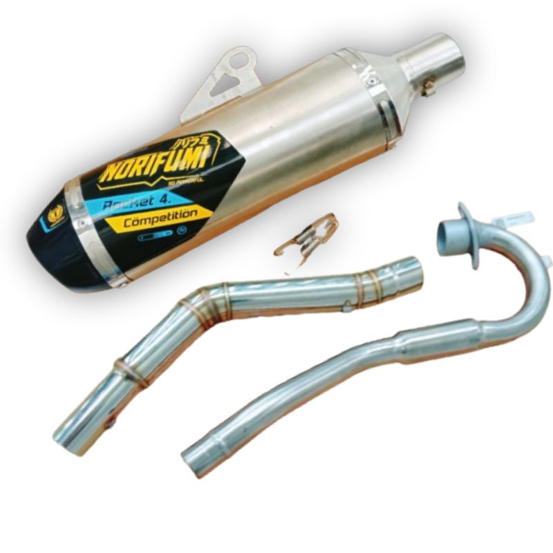Norifumi Rocket4 Exhaust Canister 38mm and Big Elbow For muffler KLX