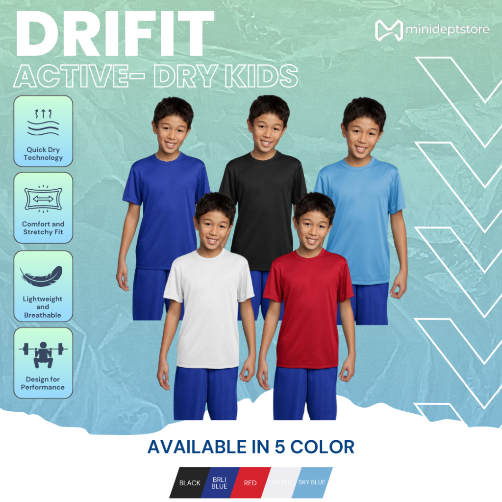 CHILINS Kids’ White Dry Fit Sports T‑Shirt – Activewear