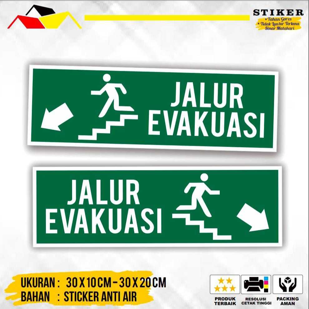 Evacuation Route / Evacuation Route Sticker / Evacuation Route Sticker ...