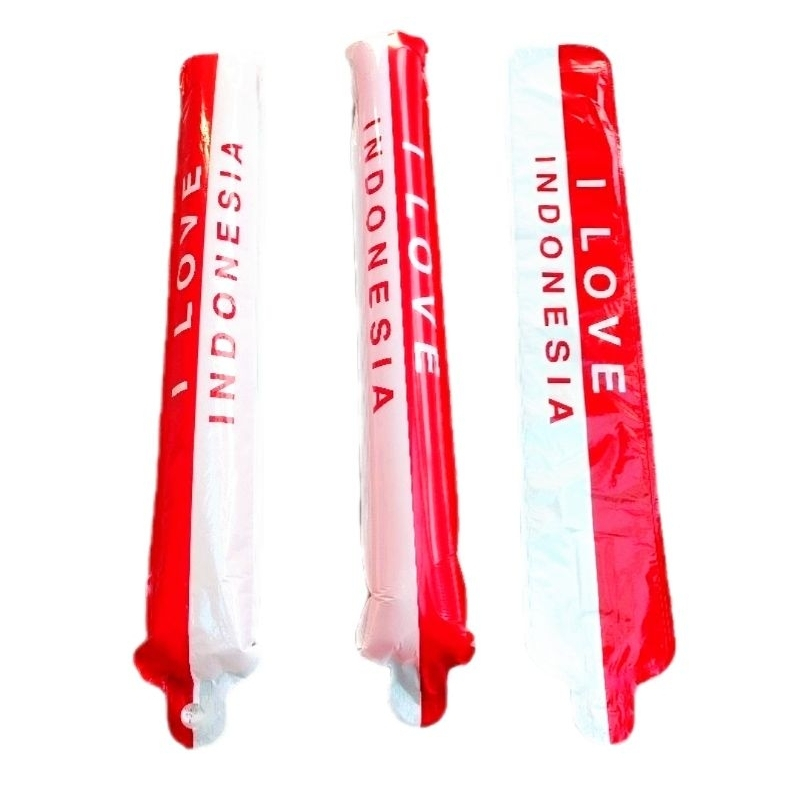 MERAH Red and White Clapping Balloons Indonesian Supporter Stick ...