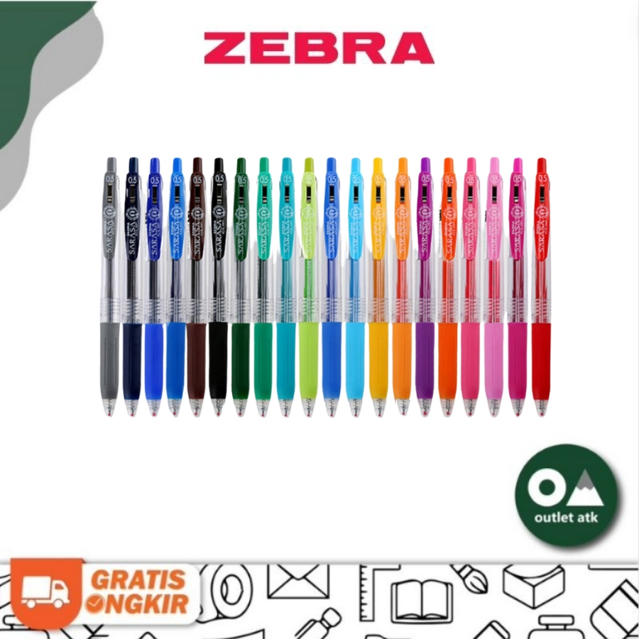 Zebra Sarasa clip Penna con inchiostro gel, 0,7 mm, rosso