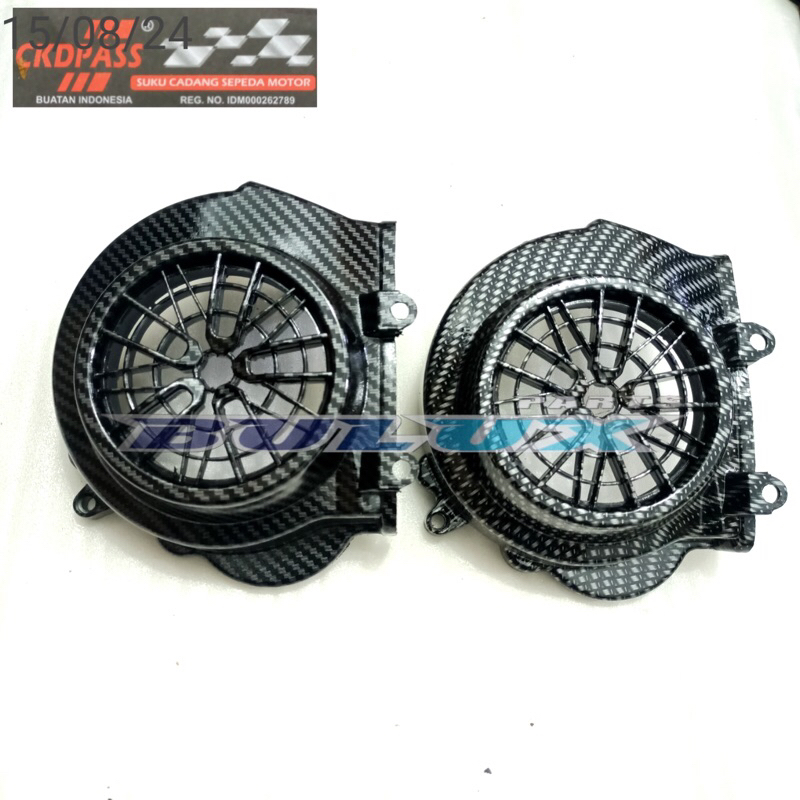 MESIN CUSTOM CARBON ENGINE FAN COVER STREETBEAT/ SCOOPY ESP FI 2016 ...