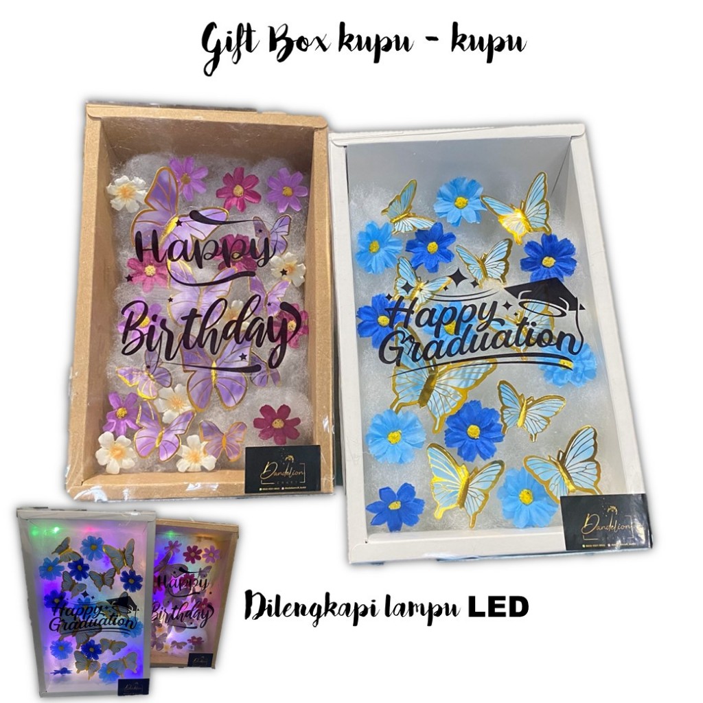 Led Butterfly Bouquet BOX / Flashing Light Butterfly Bucket ...