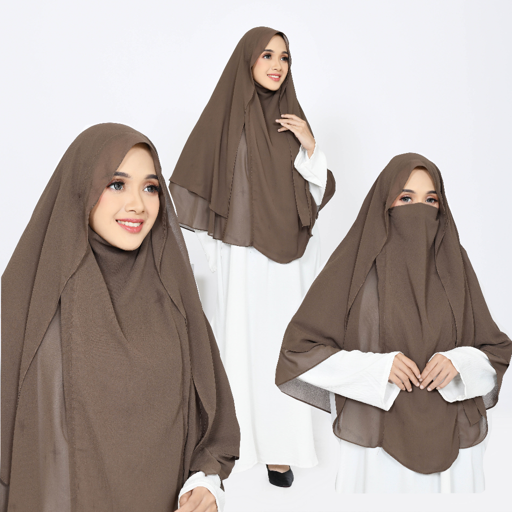 Ceruty Syari Hijab 2 Layer/Windung Veil Hijab/Fradella Syari Niqab ...