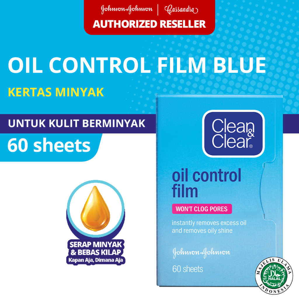 CLEAN & CLEAR OIL CONTROL FILM BLUE 60 SHEETS | Shopee Philippines