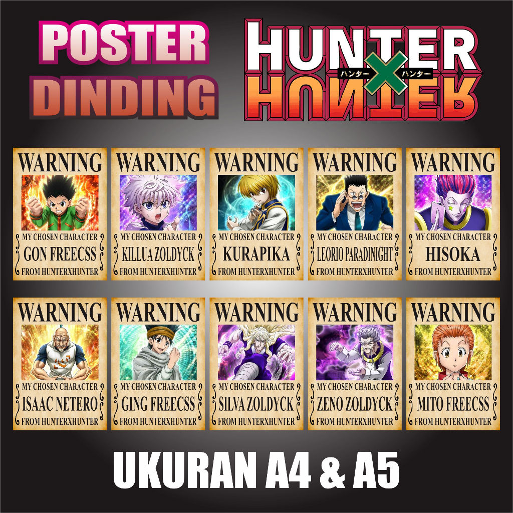HIASAN DINDING Anime Manga Hunter X Hunter Room Wall Decoration Poster