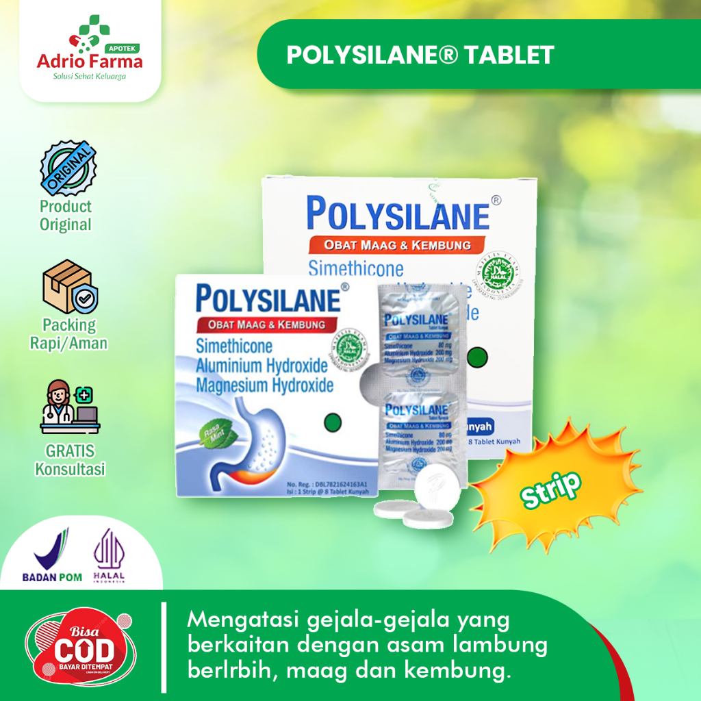 POLYSILANE - STRIP @ 8 Tablets - CHEWABLE TABLETS to Relieve Symptoms ...