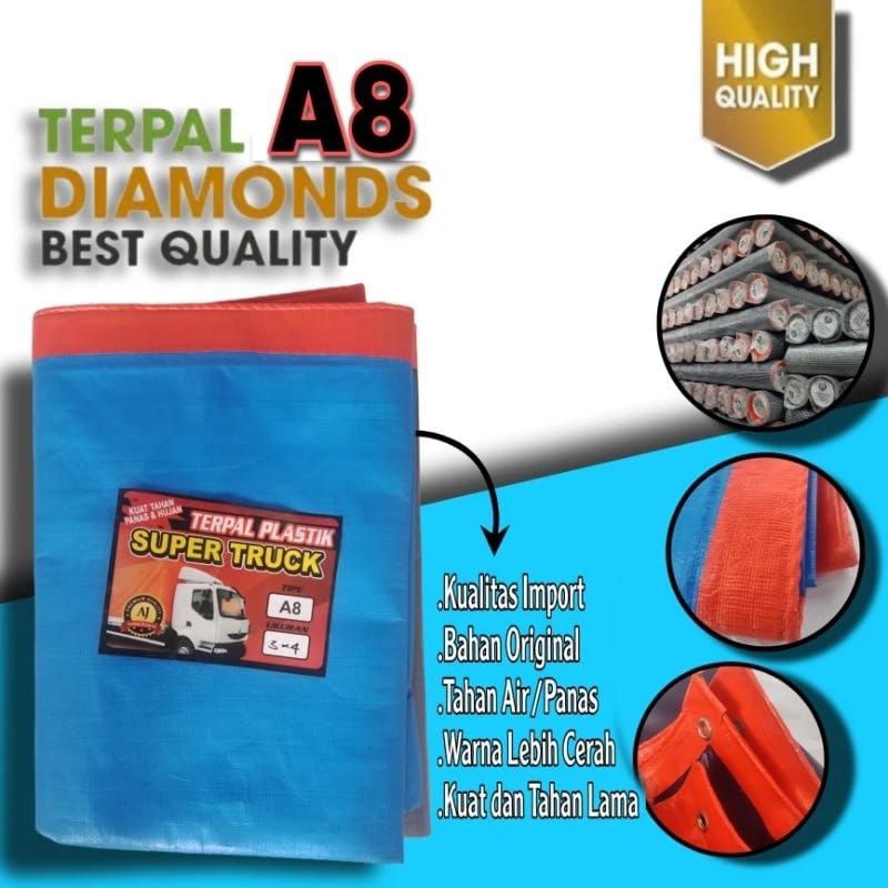 TENDA Tarpaulin A8 DIAMONDS CUSTOM Size Tarpaulin Tent Tarpaulin TRUCK ...