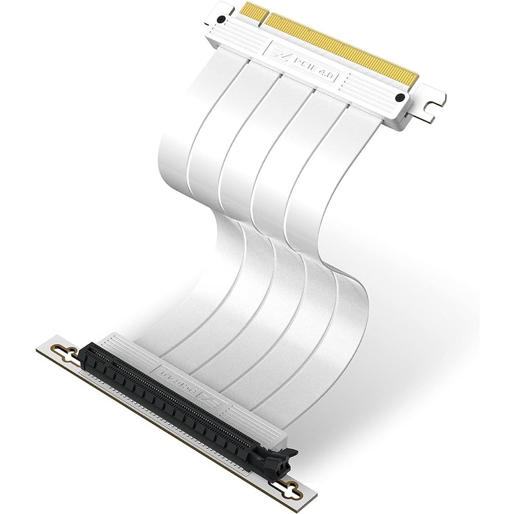 HITAM PUTIH Ezdiy PCIe Gen 4.0 X16 Riser Cable GPU Black White Right ...