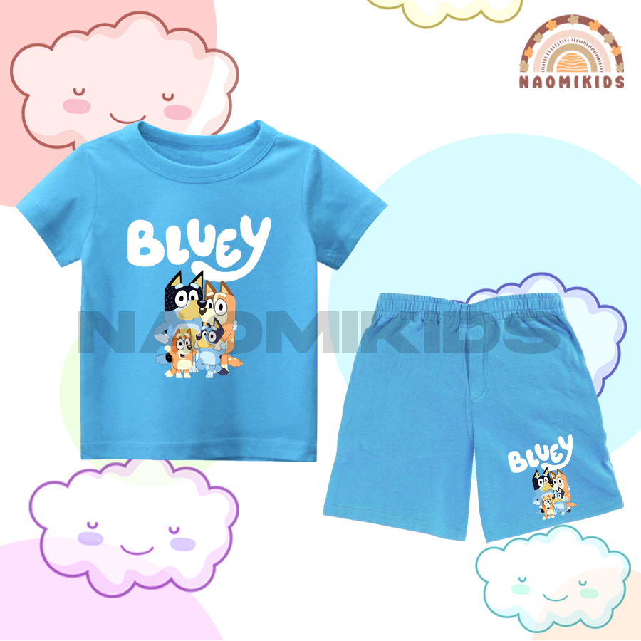 Bluey And BINGO Cartoon Character Children's T-Shirt SET ONE SET Of ...