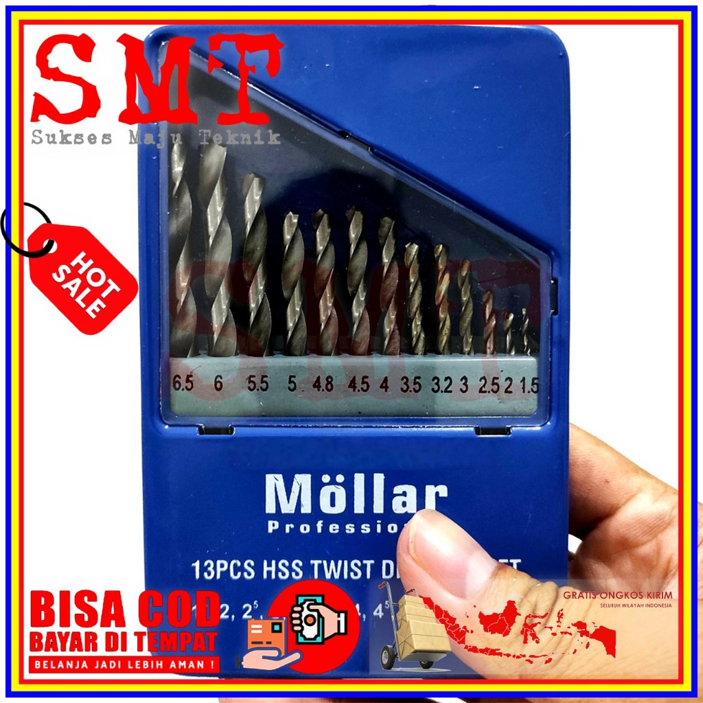 13Pcs 1.5-6.5mm Gambo Tondo Trapano Bit HSS Taglierino Foro Drilling