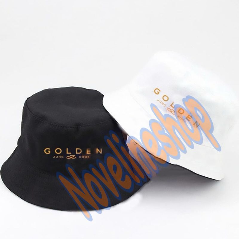 Bucket HATS KOREAN JUNGKOOK BTS ALBUM GOLDEN Writing Shopee Philippines