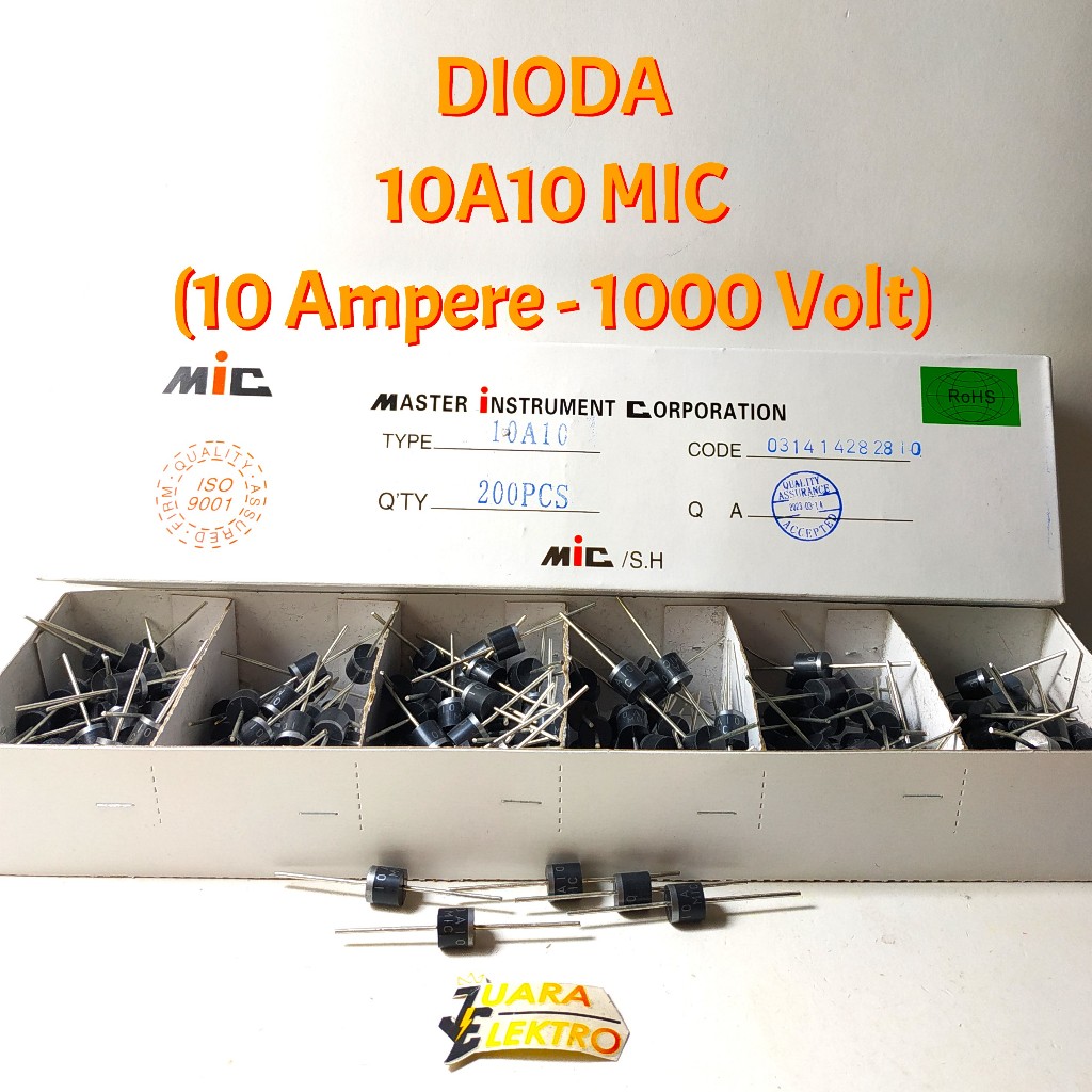 (5 Pcs) DIODA 10A - 1000Volt IN 10A10 MIC Brand | 10 Ampere 1000 Volt ...