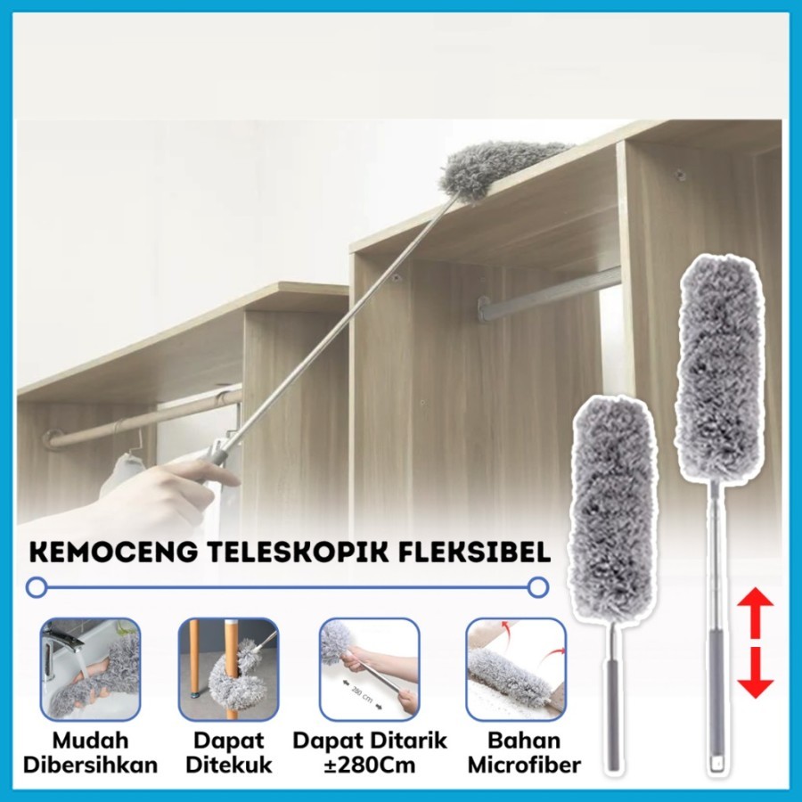 Pull-Bend Duster Dust Cleaner Long Microfiber Duster | Shopee Philippines