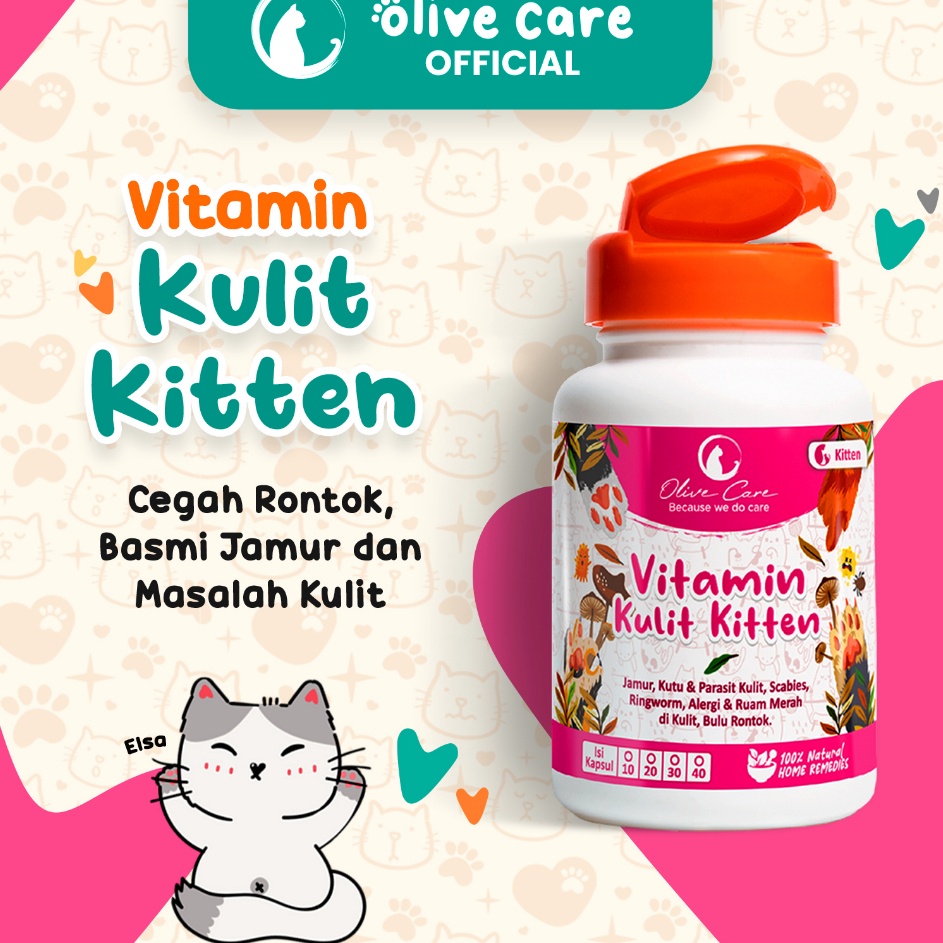 Olive Care Vitamin Cat KITTEN Skin Problem For Fur Loss, Fungus, Lice