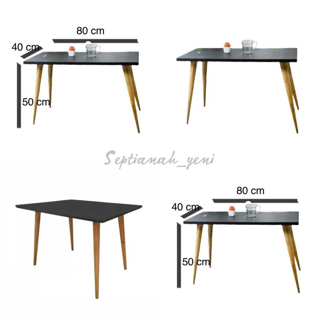 KAYU HITAM Wooden Leg Table Living Room Lesehan Minimalist Aesthetic ...