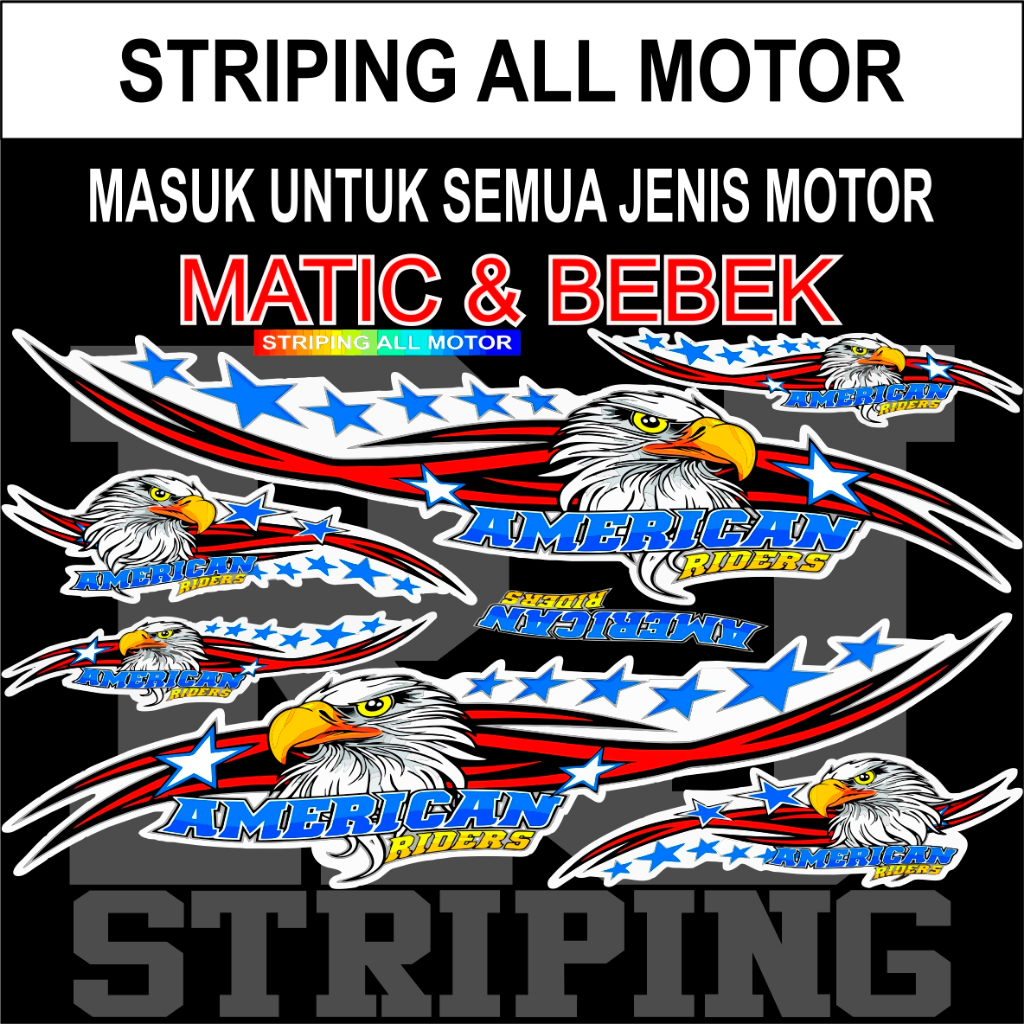 Striping stickers for all automatic motorbikes & duck graphic american ...