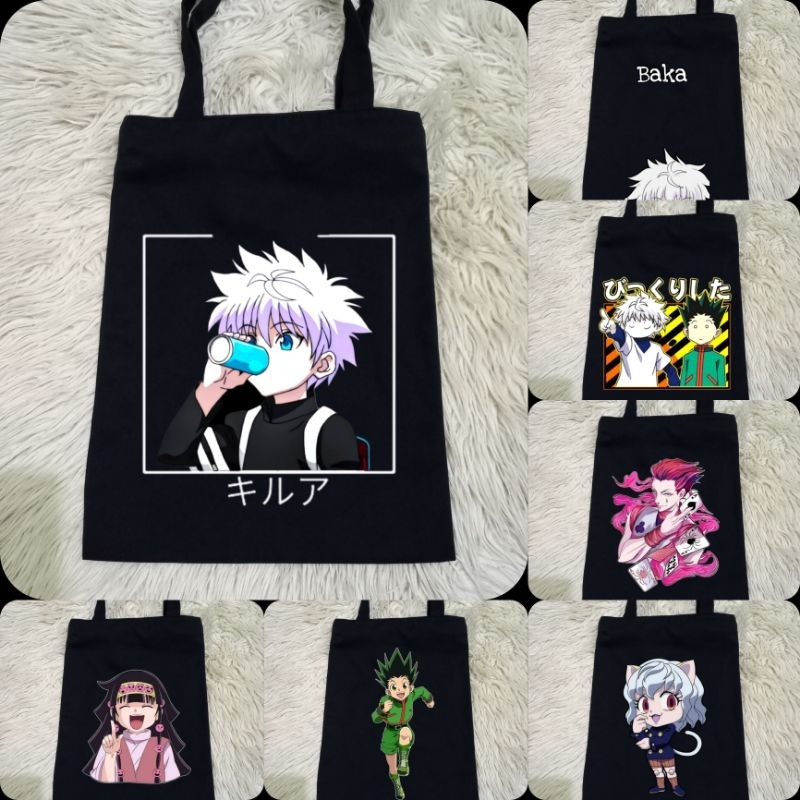 HITAM Black Anime Hunter X Hunter Killua Zoldyk Totebag 100% Premium ...