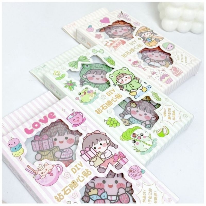 DIY DIAMOND STICKER CARTOON CHARACTER VIRAL WATERPROOF / CUTE CUTI POP ...