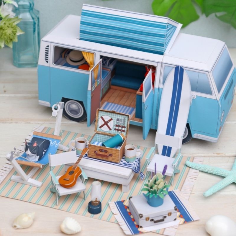 DIY Papercraft Pattern Diorama Miniature Recreational Car | Shopee ...