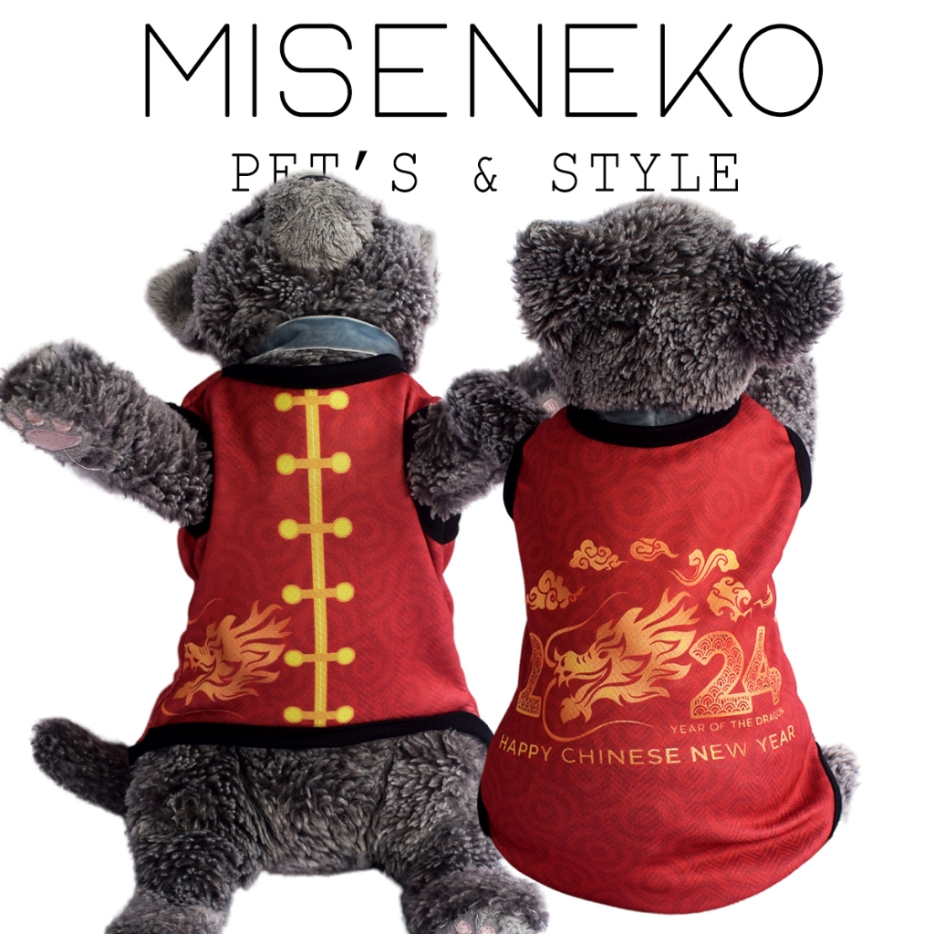 KAYU MERAH Chinese New Year Cat Clothes Dog Rabbit Monkey Cute Red Wood