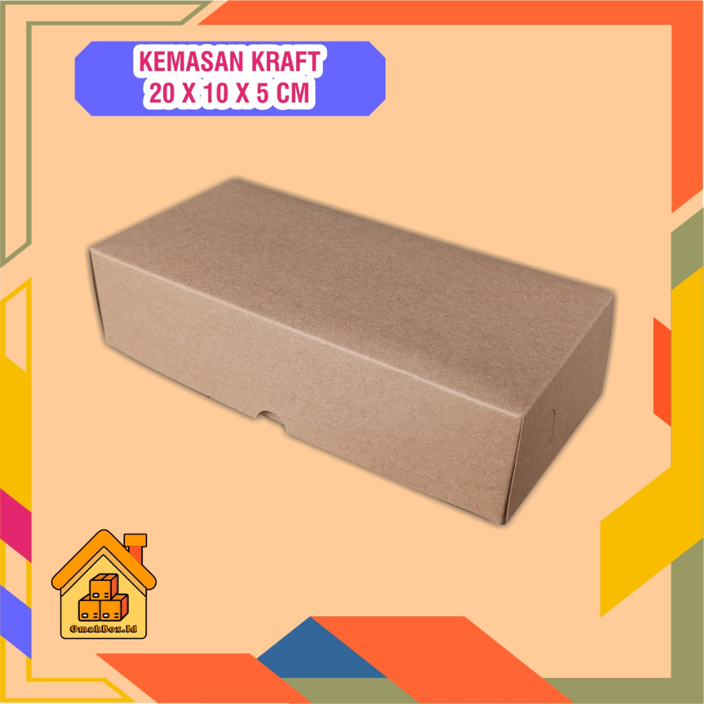 Kraft Packaging 20x10x5 cm | Donut Box | Inner Lamination | Food box ...