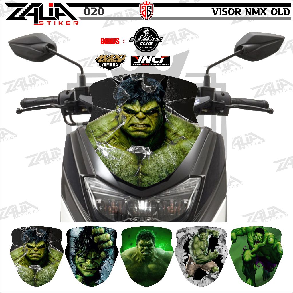 Winshield visor sticker for yamaha Nmax Old 155 2015-2019 HULK COOL ...