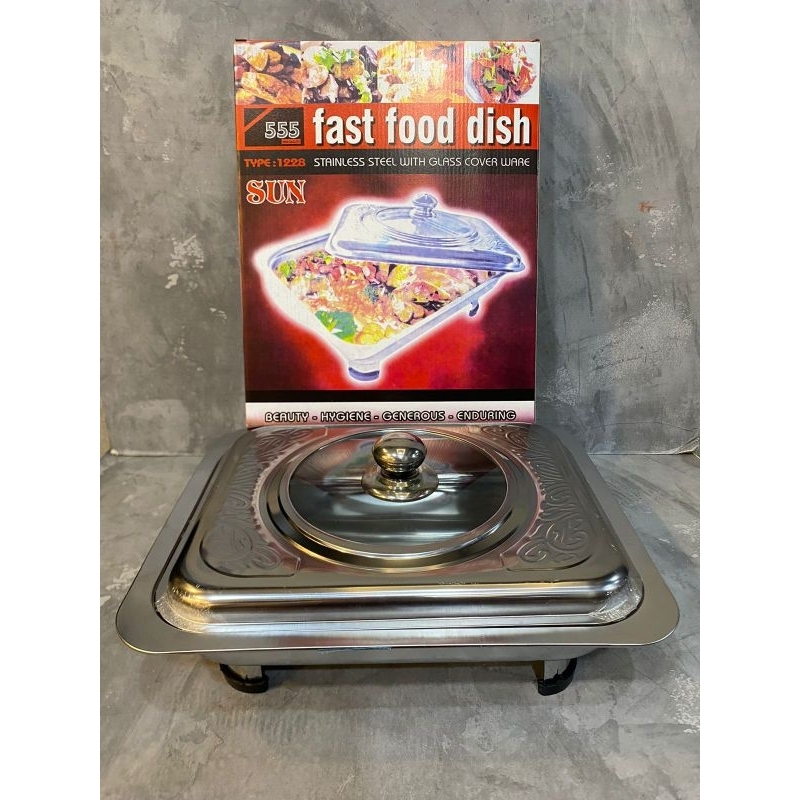 Fastfood Dish Buffet Tray Buffet Pan Combination Of Stainless Steel