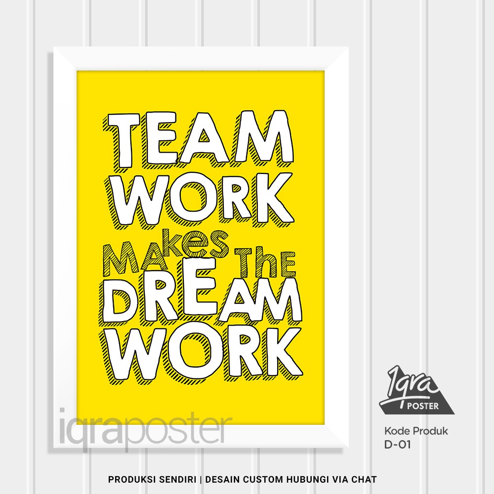 Teamwork Makes Dream Work - Motivational Work Poster & A4 Frame Wall ...